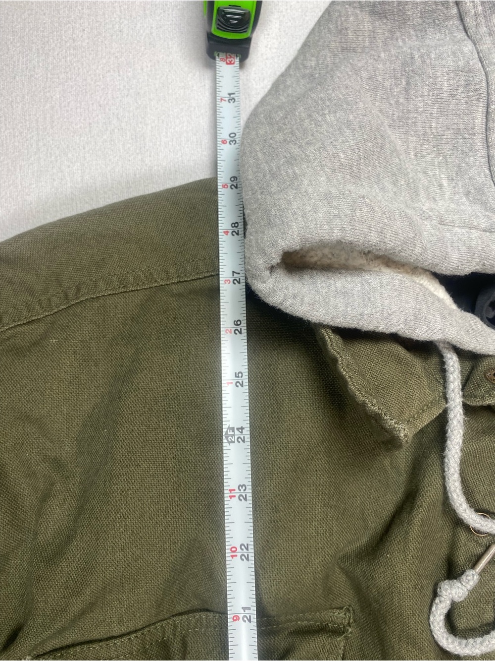 Dickies Olive Green Field Jacket with Gray Hood. See description. - Picture 7 of 11
